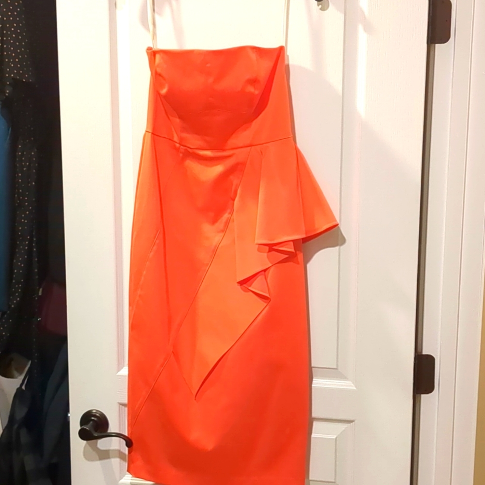 Shoshanna strapless Taffetta midi dress